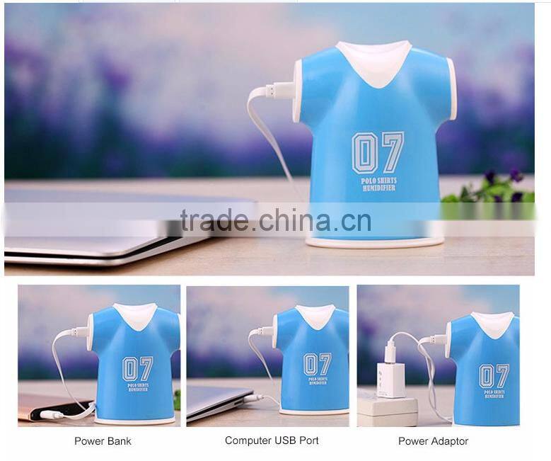 Fahionable Portable Polo shirts shaped Ultrasonic Humidifier with USB Port