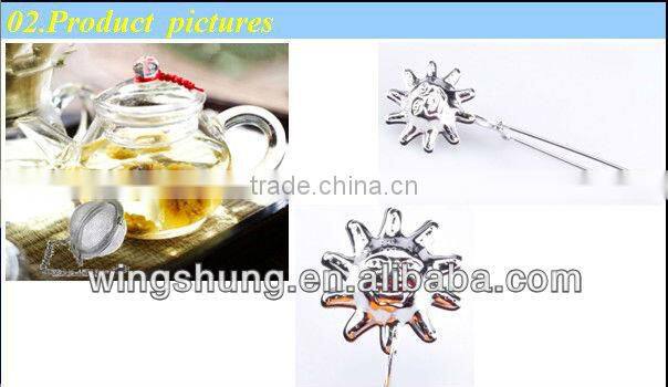 Tea strainer stainless steel sun shaped tea blls phere locking infuser filter tea infuser tea maker