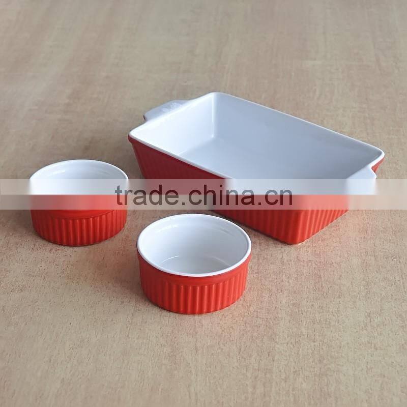 ceramic au grantin rice dish,stoneware baking pan,ceramic bakware roasting plae