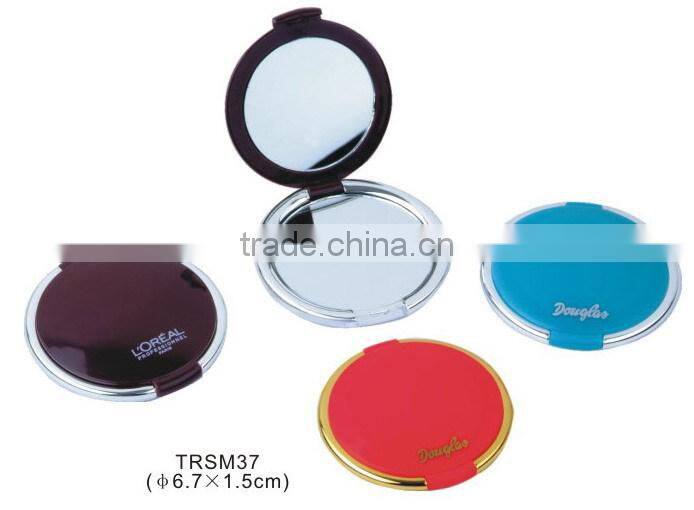 Different colors plastic foldable logo printed pocket make up mirror