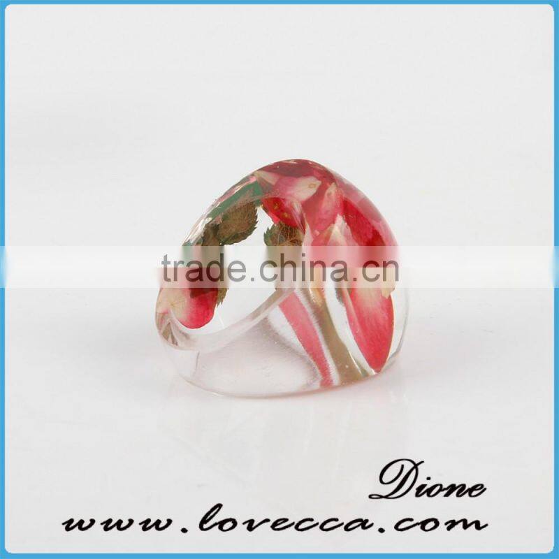 Hawaiian Preserved real flowers resin pressed flower ring