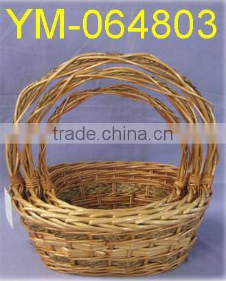 Willow Straw Basket with One Handle