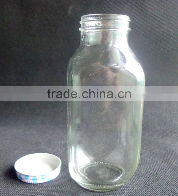 480ml glass juice milk bottle with metal cap