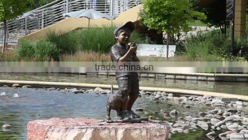 bronze casting foundry bronze boys fishing statue for garden