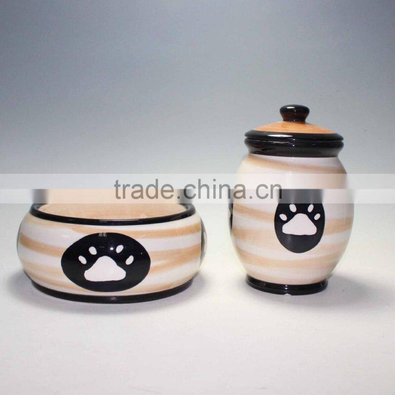 Hand painted cookie jar for doggy Ceramic Pet jar