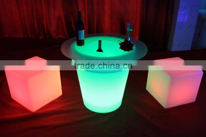Modern light up led ice bucket illiminated party used glowing flower pot