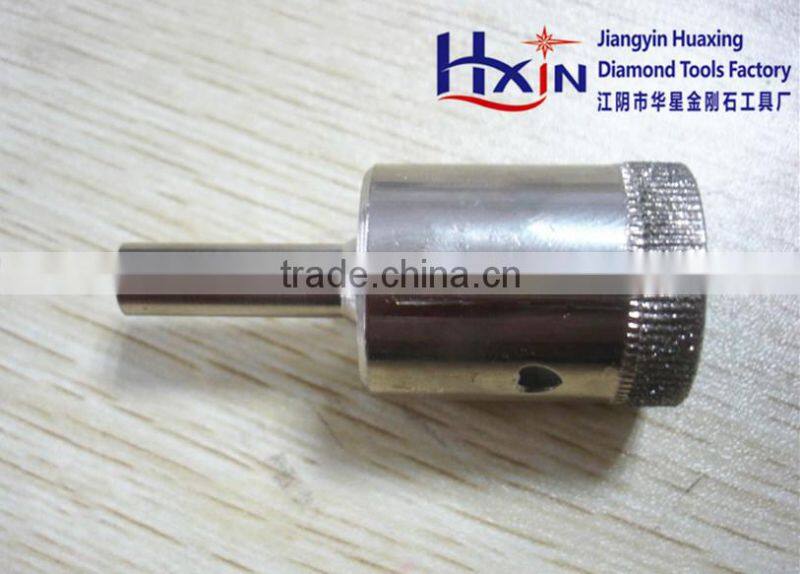 Electroplated diamond glass drill bit