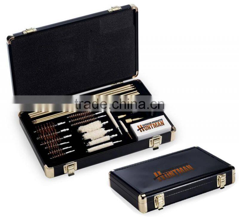 35 pieces Universal gun cleaning kit with foam inside and customized logo case