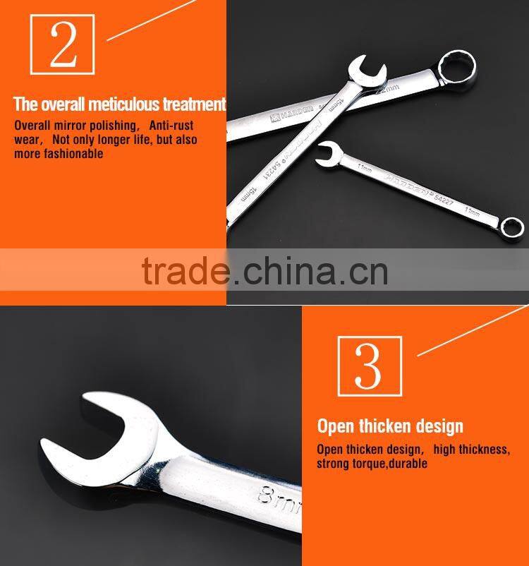 Functional OEM Service 10 Pcs Chrome Vanadium Handle Combination Spanner Set