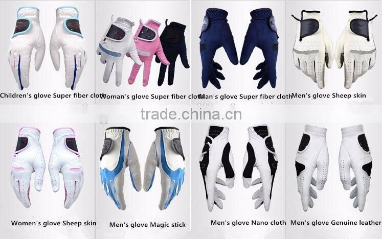 Premium Cabretta Leather Manufacturer& Export White Men's Golf Glove