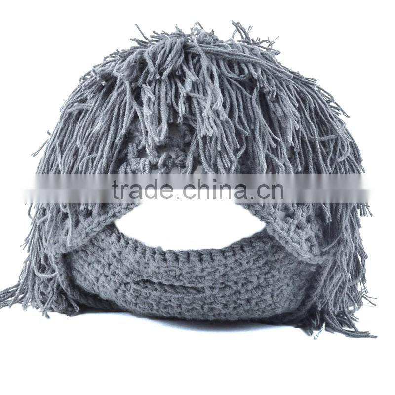 hot sale Knit Crochet Hat Wig Mustache Cap Beard beard beanie hats