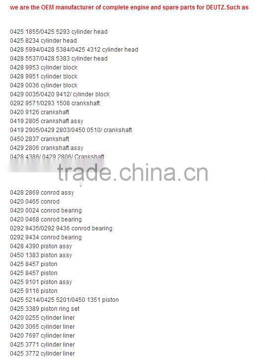 Deutz BFM1013 piston ring set 04253389, 09999N0