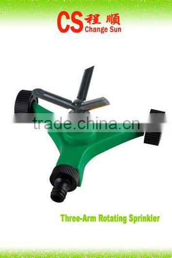 Rotating Sprinkler CS-3011 PLASTIC 3-ARM ROTARY SPRINKLER with movement base plastic lawn sprinkler