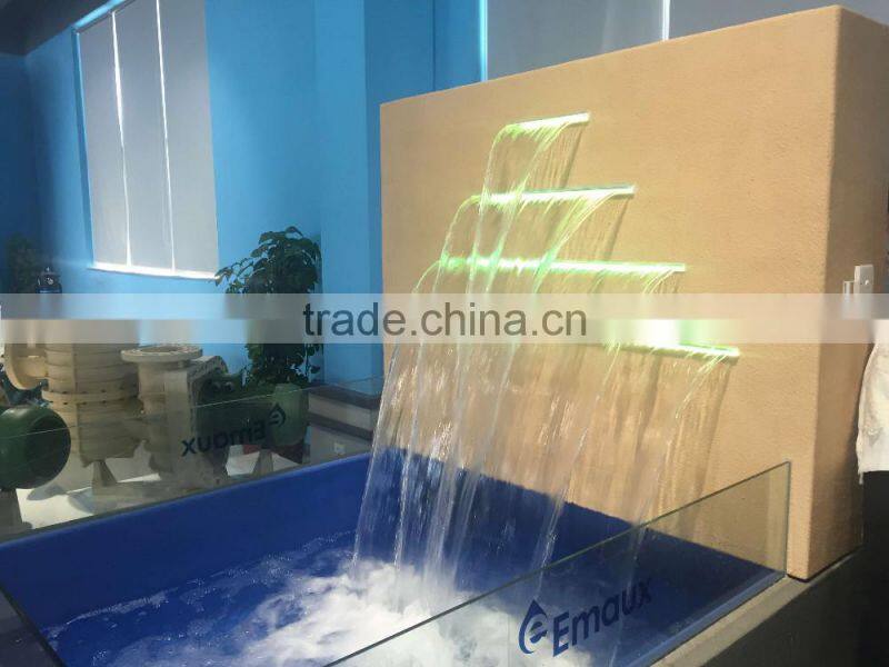 Emaux swimming spa pool LED light water curtain acrylic waterfall