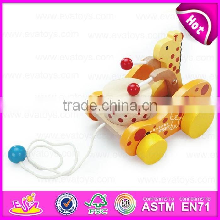2016 hot sale baby wooden snail toy, most popular kids wooden snail toy W05B155