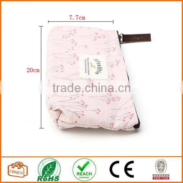 Flower Floral Pencil Pen Case Cosmetic Makeup Bag Pink