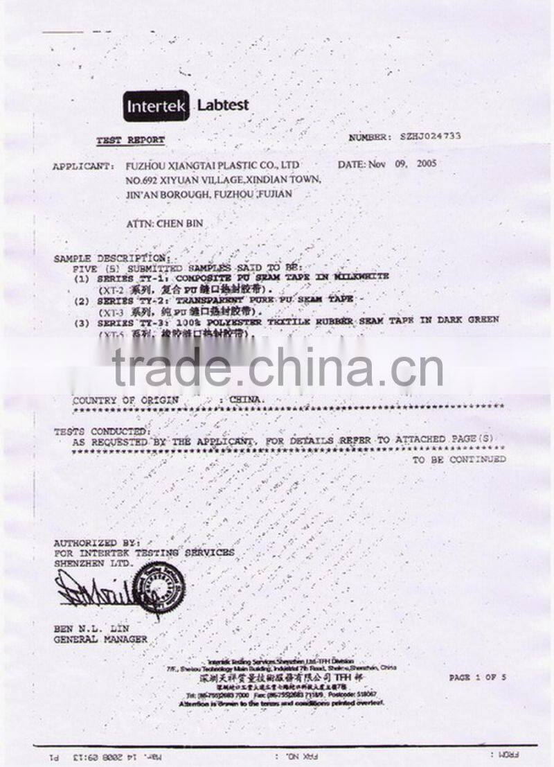 pu raincoat tape for raincoat