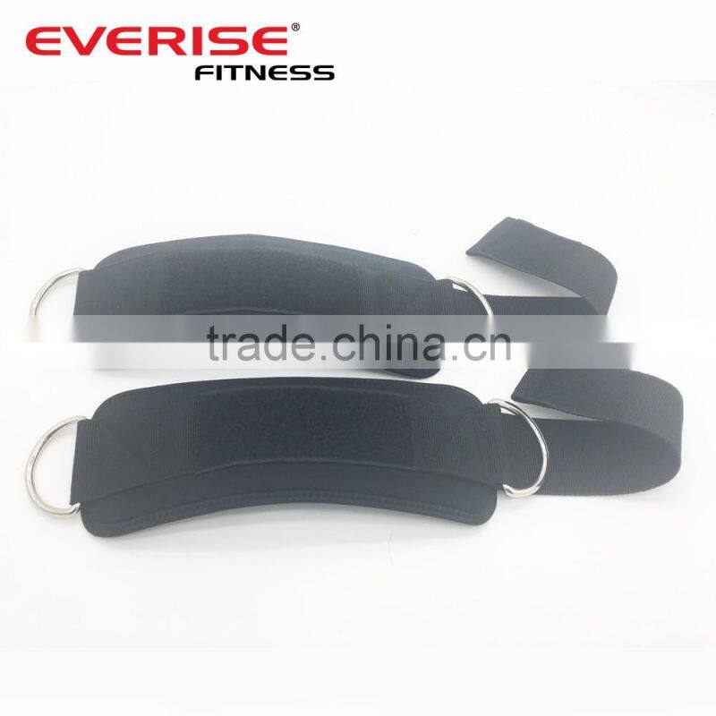 Gym equipment ankle straps with neoprene