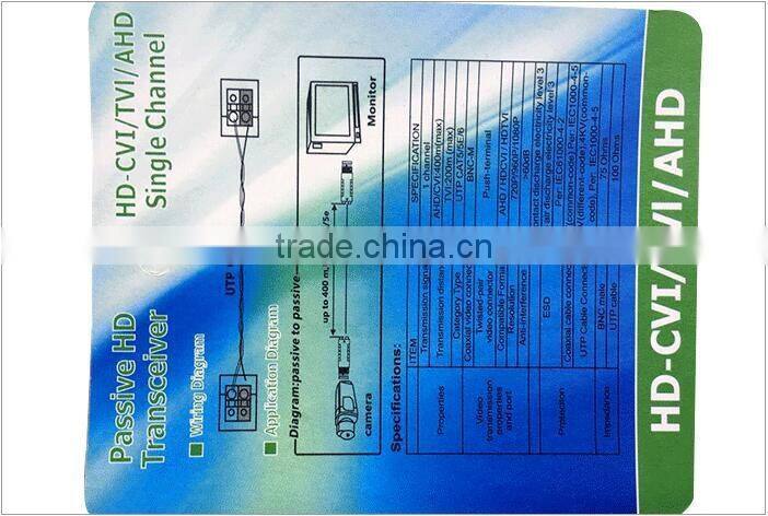 1 Channel Passive HD-CVI/AHD UTP Video Balun, Video Transceiver, Twisted Pair Transmitter