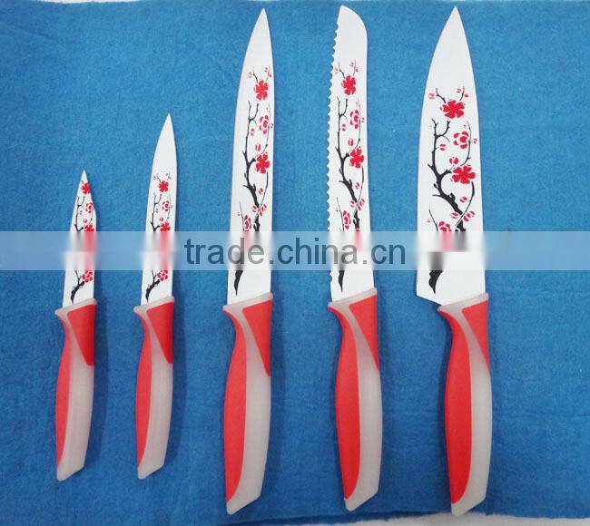 5pc non-stick coating kitchen knife set