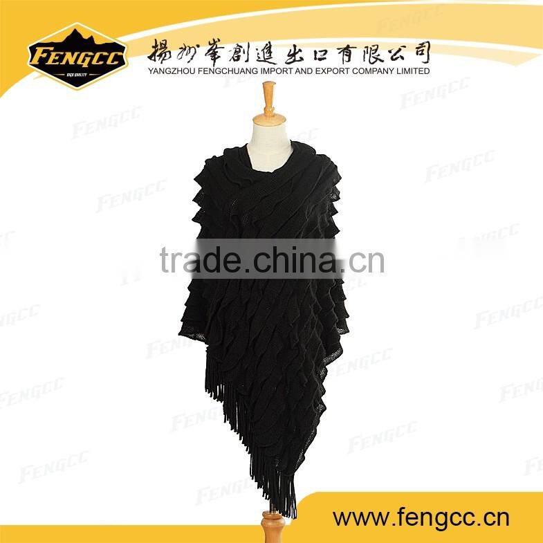 2016 fashion design beautiful Lady Sweden ponchos knit vest