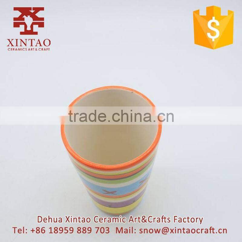 High quality hand painted colorful pattern ceramic coffee mug with handle