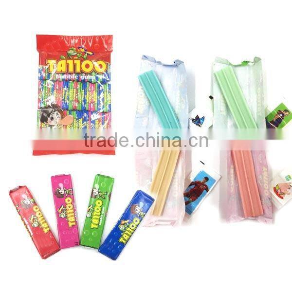 100PCS Bag Pack Assorted Fruit Sweet Sticker Tattoo Bubble Gum