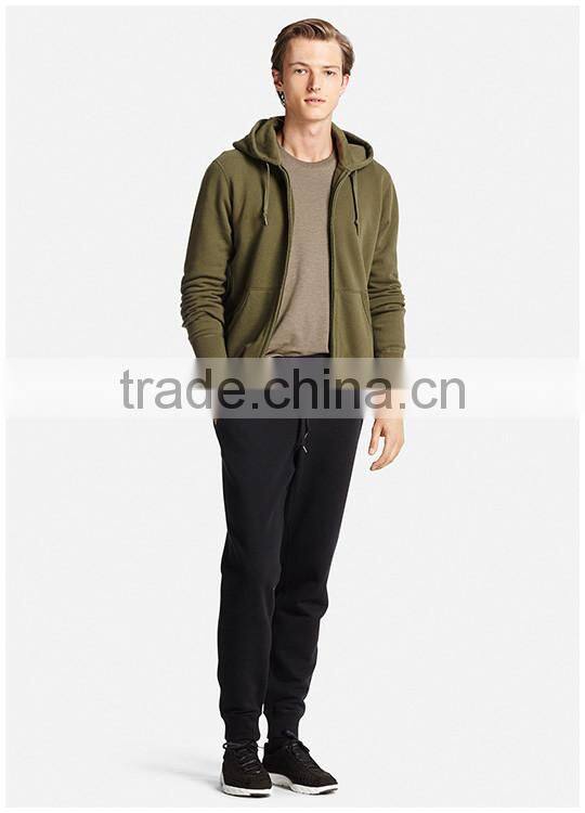 95/5 Cotton/Spandex Enzyme Wash YKK Zipper Hood Wholesale Plain Hoodies Men