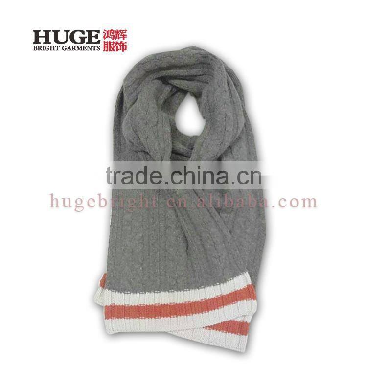 New Style Soft Touching 100% Merino Wool Bulky Knit Scarf