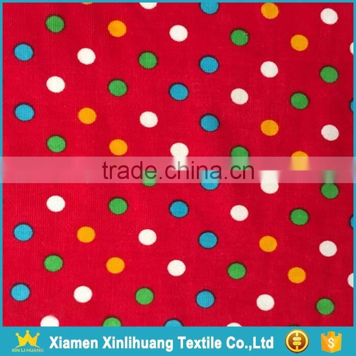 Trendy Style 28 Wale Crushed Flower Printed Elastic Corduroy Fabric