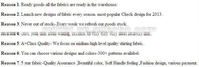 classical check design cotton polyester shirting fabric in zhejiang