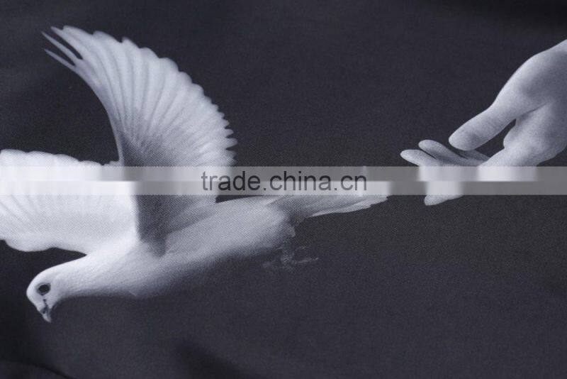 fashion printing O-neck long sleeve black thin pullover jersey t shirt for men