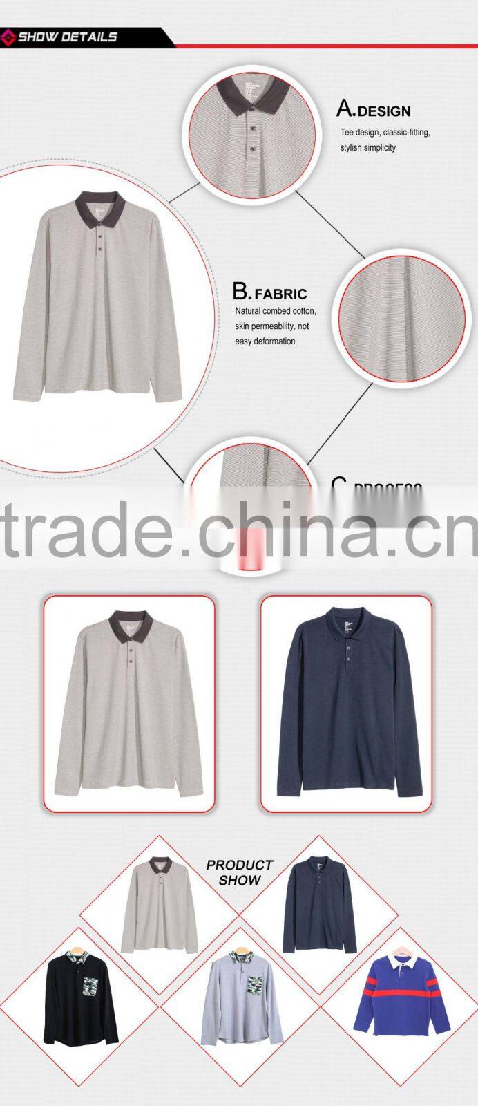 2016 men cheap long sleeve polo shirts