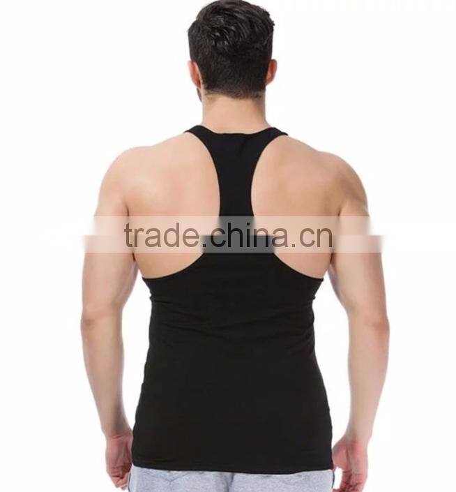 GYM text printing long tank tops for men cheap mens long tank tops