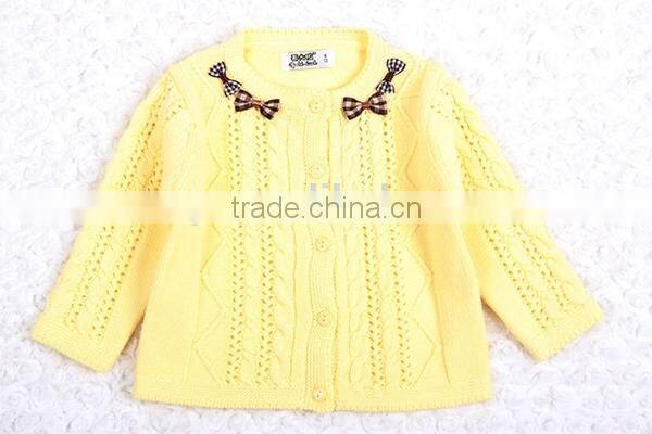 Girls hollow out design round neck sweater pattern