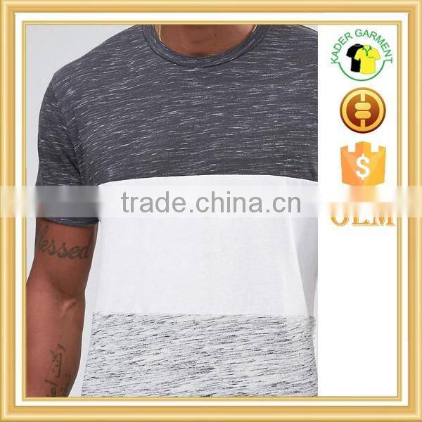 long line t shirt bamboo splice design t-shirts slim fit blank t-shirt