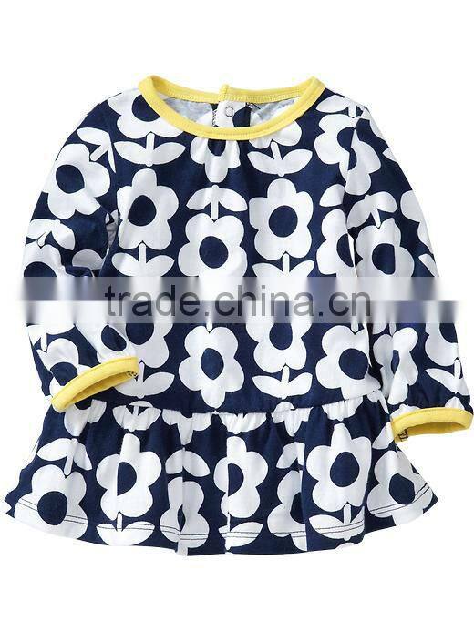 LITTLE GIRLS RUFFLED DRESS IN CHARCOAL MELANGE