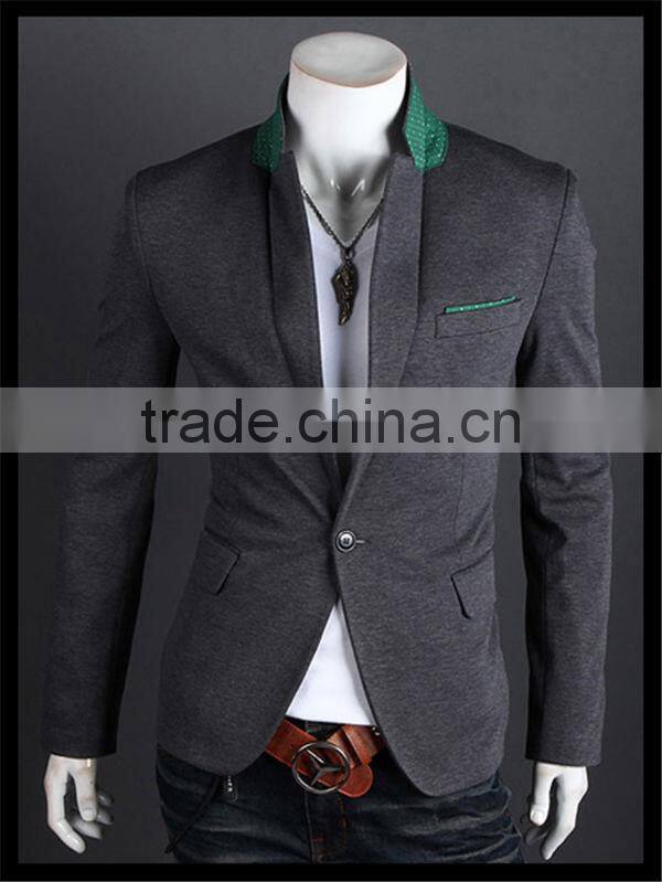 latest new design casual style one button slim men blazer