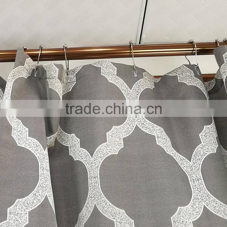 100% Polyester Beautiful Bathroom Shower Curtain Made In China