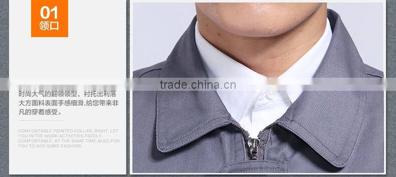 Juqian quality work cloth manufacturer China breathable gray blue unisex workwear uniform industrial uniform