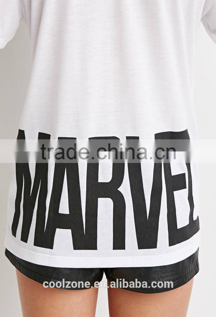 Women short sleeve super-soft knit graphic print t-shirt,wholesale custom t shirts