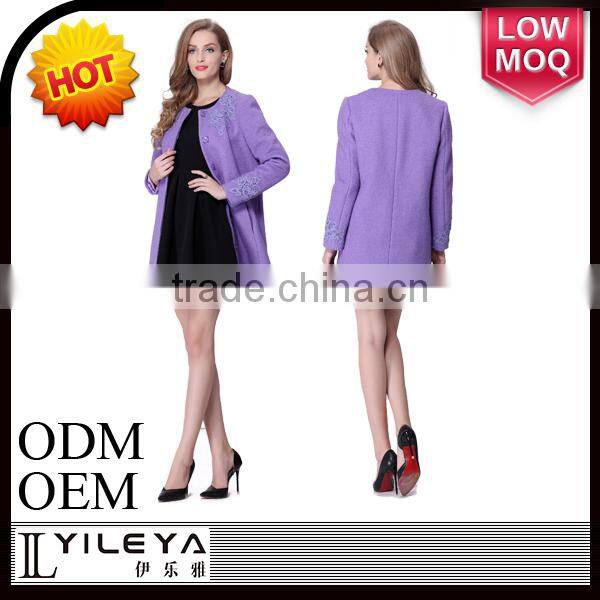 2015 New Korean Style Fashion Woolen Winter Design Lady Coat