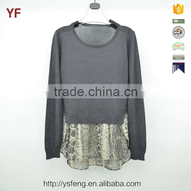 2015 New Fashion Design Of Hand Made Print Sweater For Women