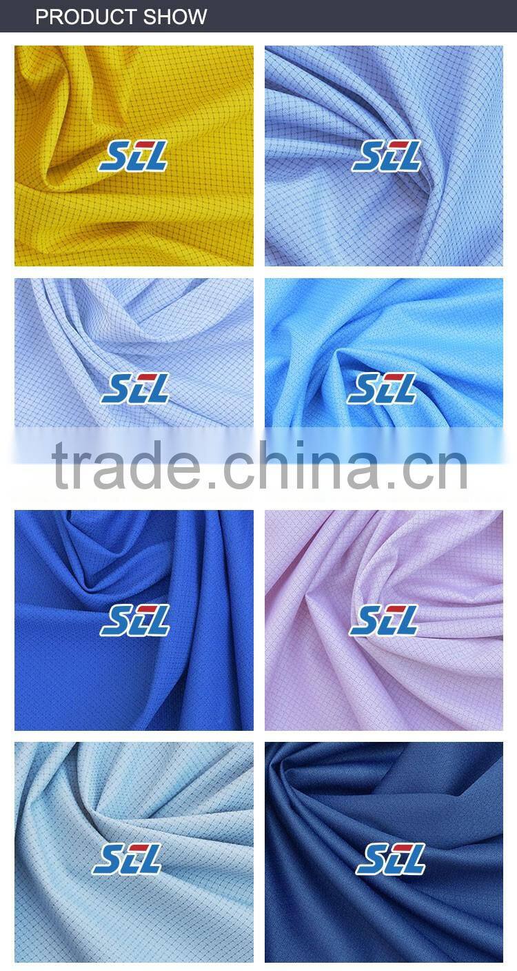 100% Polyester Low Triboelectric Voltage Antistatic Fabric Diamond Pattern 190gsm