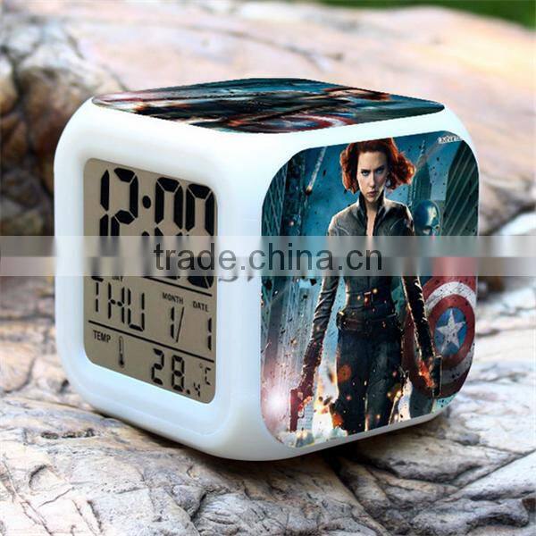 The Avenger Digital alarm clock LED clocks colorful change alarm clocks for children