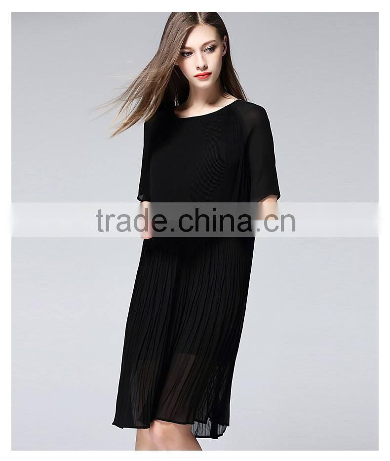 Latest dress designs photos round neck chiffon women dresses