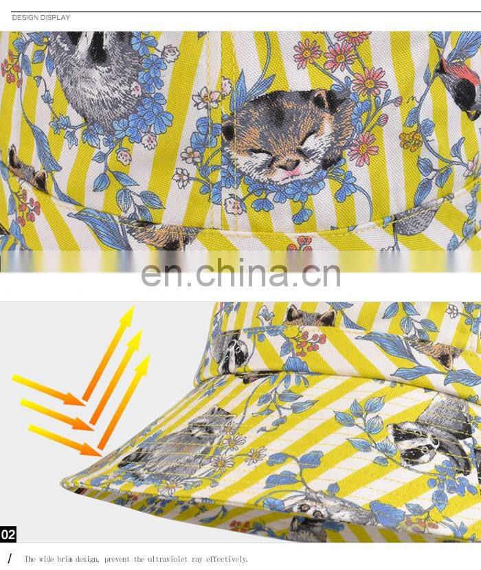 Custom cotton bucket hat printed plain bucket hat