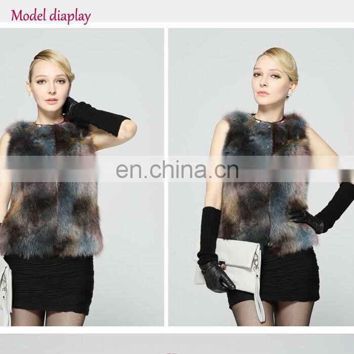 New fashion wholesale short style genuine raccoon fur vest