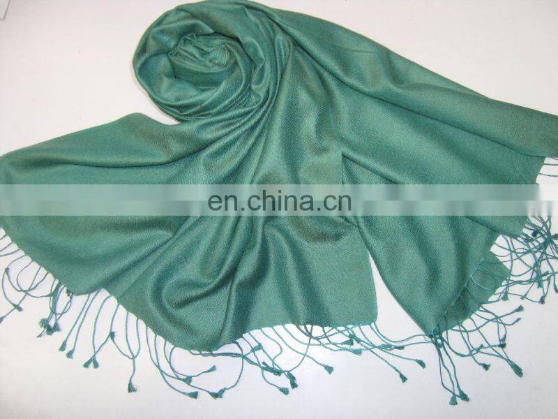 Indian Plain Silk Pashmina Wool Shawls