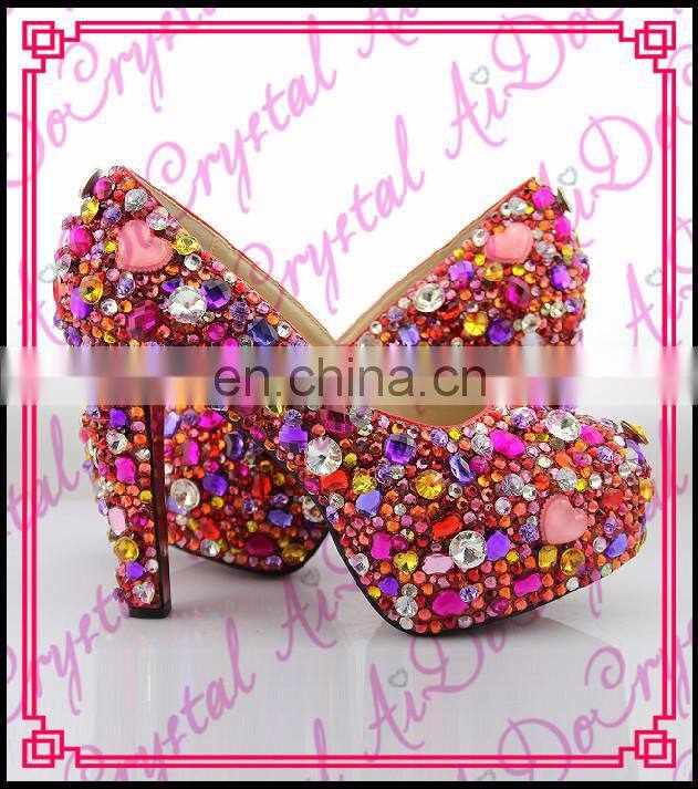 Aidocrystal bling bling After heel stick crystal elegant New Fashion Peep toe Womens Wedding&Party 14cm High Heels Shoes